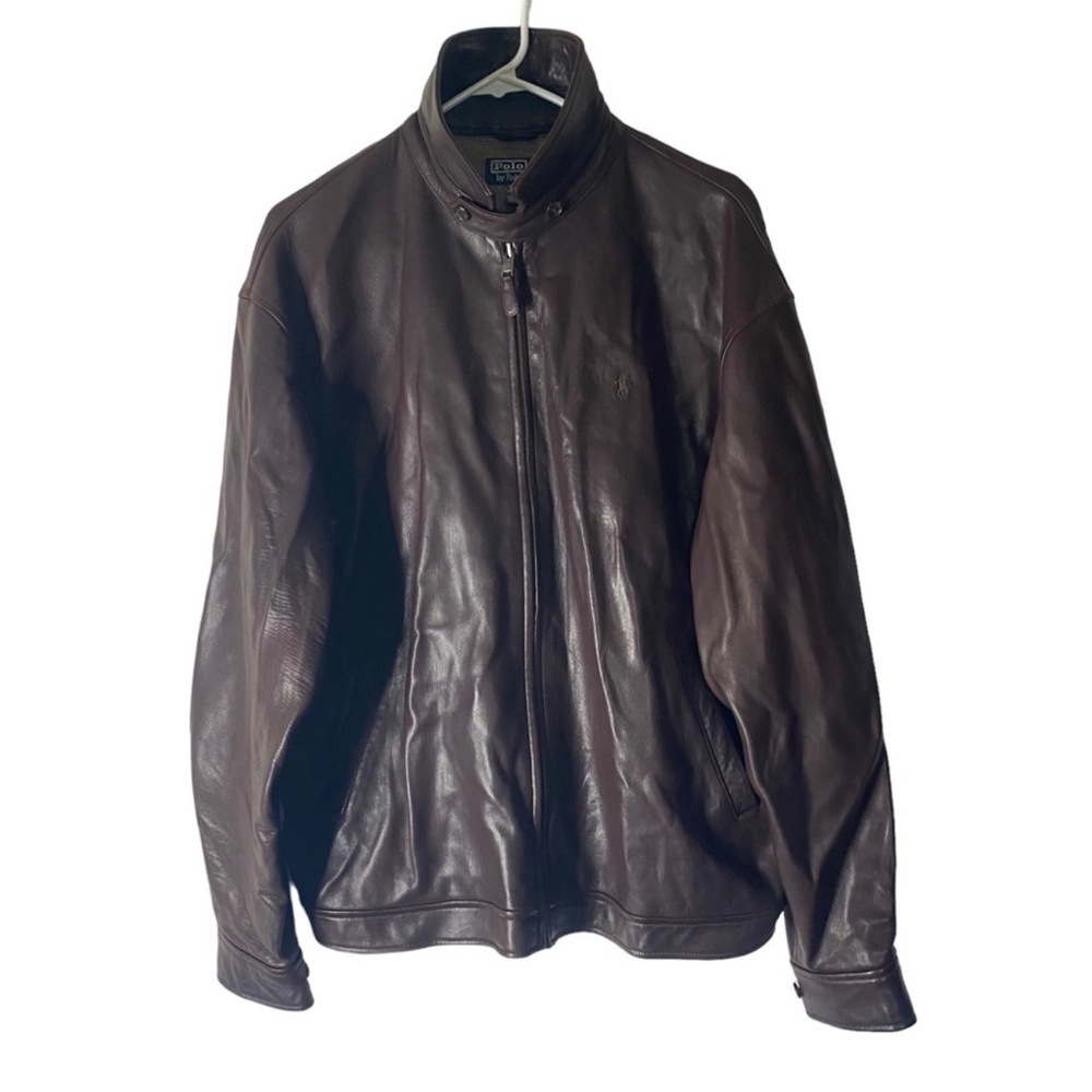 Polo Ralph Lauren leather jacket men size Large - Picture 2 of 9